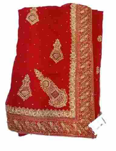 Georgette Embroidered Traditional Bridal Sarees For Ladies