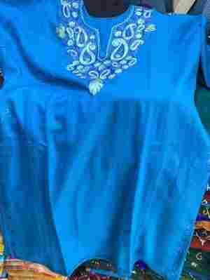Plain Kashmiri Embroidery Pheran Top for Ladies