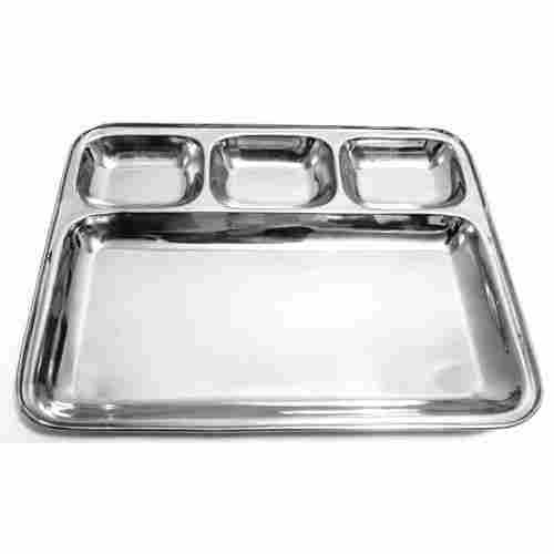 Rust Proof Rectangular Polished Finish Stainless Steel Dinner Plate For Food Serving