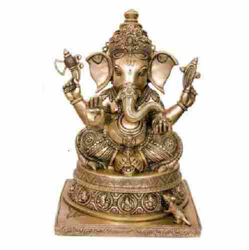 8 X 10 Inches Polished Finishing Brass Lord Ganesha Statues For Home Decoration
