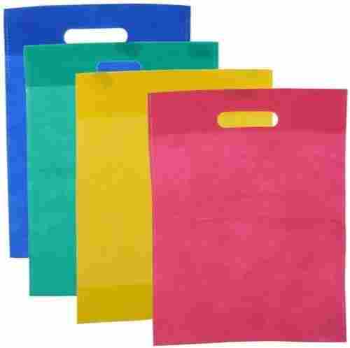 17x10 Inches Plain Patch Handle Non Woven Fabric D Cut Bag