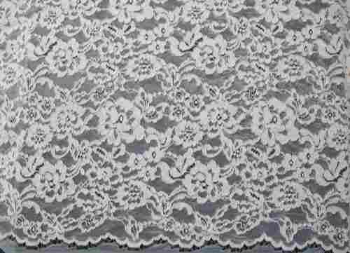 One Sided Plain Embroidered Nylon Lace Fabric For Garment Use 