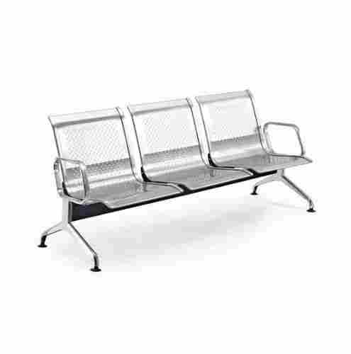 Polished Finish Stainless Steel 3 Seater Visitor Chair For Hospital