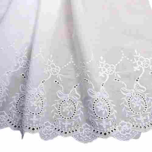 Skin Friendly One Sided Schiffli Embroidery Lace For Garment Use 