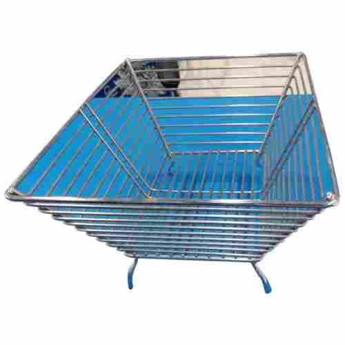 Square And Chrome Finish SS 202 Stainless Steel Basket