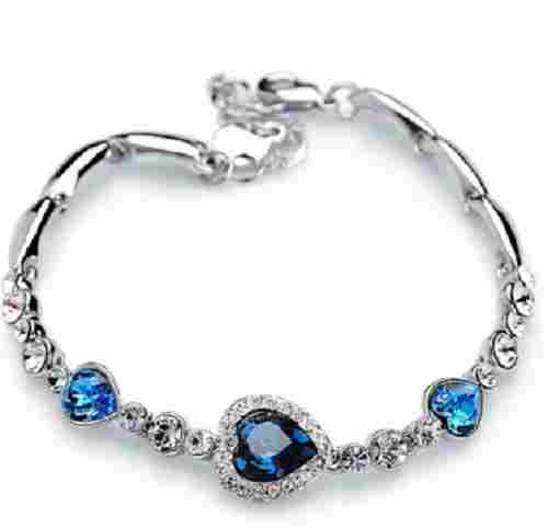 10 Gram Weight Diamond Stone Polished Silver Fancy Bracelets