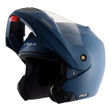 Navy Blue 14X11X10 Inches 420 Grams Comfortable Plain Plastic Flip Up Helmet