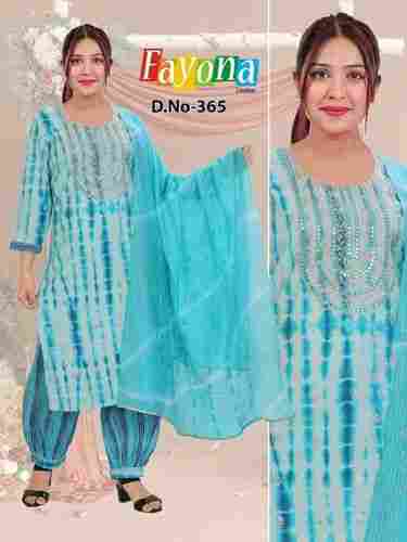 Ladies Chanderi Suit With Dupatta For Casual Wear