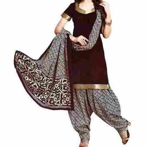Casual Wear Indian Style Unfadable Printed Cotton Salwar Suit With Dupatta