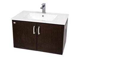 Brown 66X45X83 Cm Glossy Finish Wooden Washbasin Cabinet