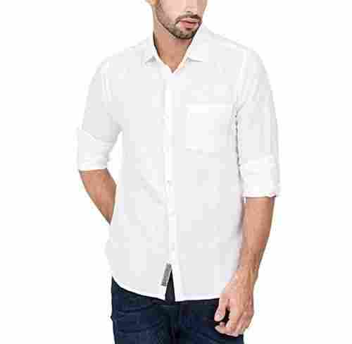 Comfortable Full Sleeves Button Closure Plain Cotton Shirt For Mens