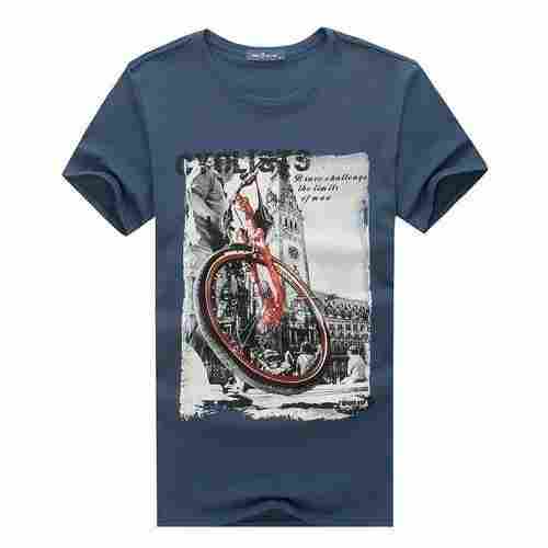 Regular Fit Short Sleeves And Round Neck Cotton Printed T Shirt For Men