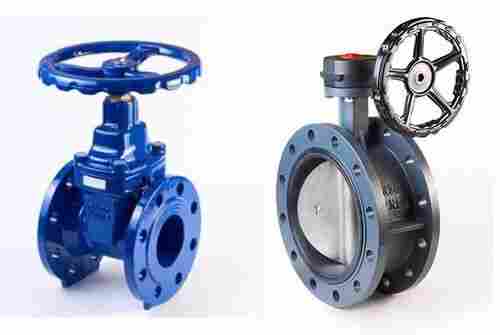 Polished Blue Silver Stainless Steel Butterfly Valve For Water Fitting