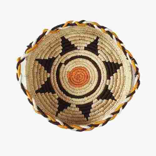 Designer Round Customizable Print Natural Sabai Grass Gift Tray