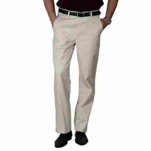 Comfortable Plain Button Closure Cotton Formal Trousers For Men