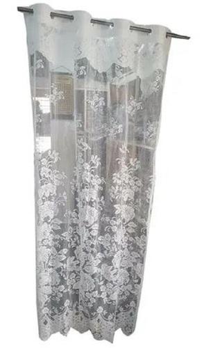 White 7X4 Feet Rectangular Modern Printed Net Curtains For Door Use