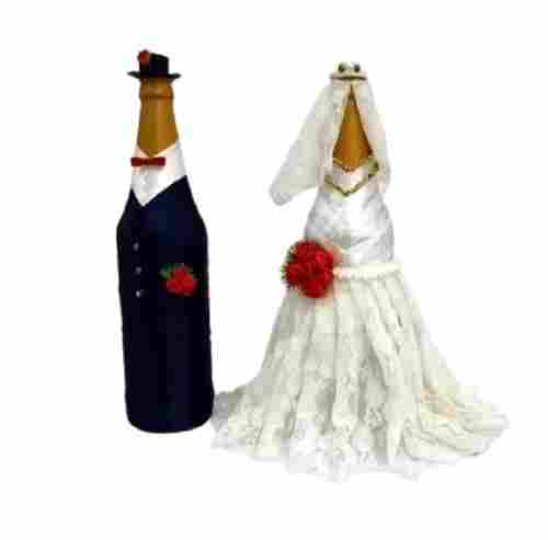 Lightweight Glazing Round Glass Bottle Married Couple Set Decorative Handicraft For Home
