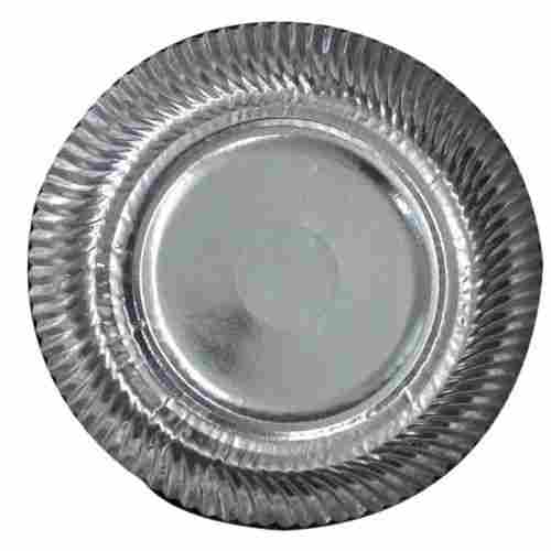 6 Inch Lightweight Eco-Friendly Silver Foil Paper Plain Disposable Round Plate 