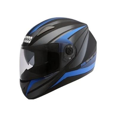 Black And Blue Lightweight Matt Finish Abs Plastic Full Face Motorcycles Studs Helmet For Safety Purpose 