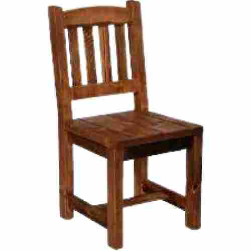 Rectangular Back Support Polished Painted One-Piece Teak Wooden Chair
