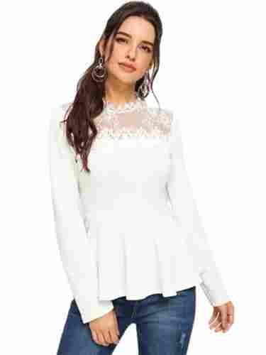 Skin Friendly Casual Wear Cotton Embroidered Top For Ladies 
