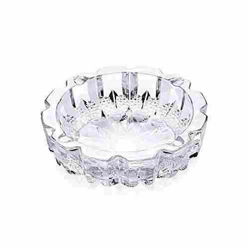 8mm Thickness Lightweight Round Shape Heat Resistant Glass Antique Ashtray 