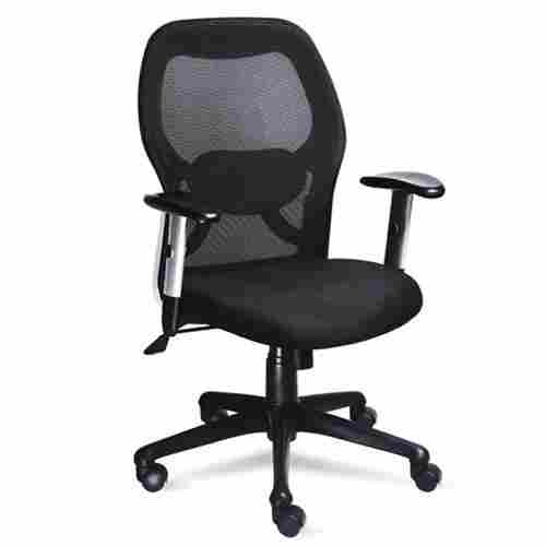 Armrest Office Black Mesh Chairs With 4 Wheel