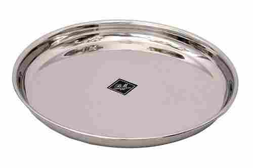 Stainless Steel Round Shape Dinner Plate For Food Serving Use