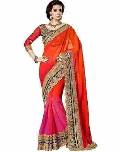 Party Wear Patch Work Embroidered Pure Georgette Saree