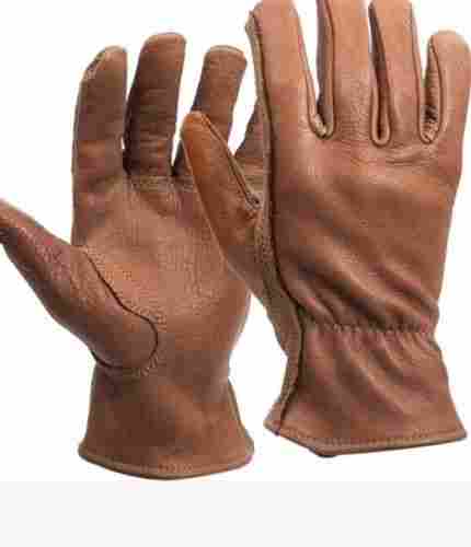 10 Inch Plain Full Finger Leather Gloves For Industrial Use