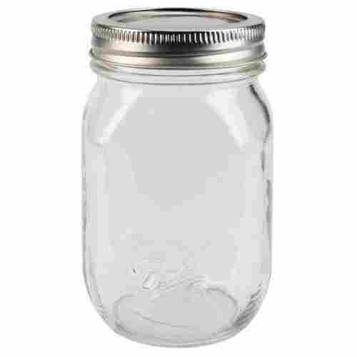 10 Inches Lightweight 2.70 G/M3 Density Clear Glass Jar With Screw Cap For Industrial Use