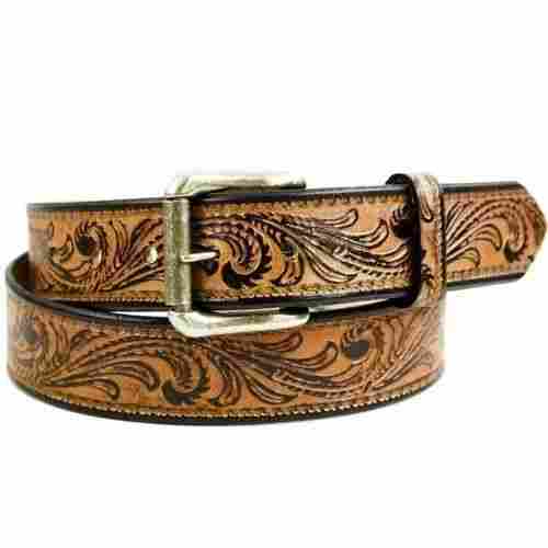 36 Inch 300 Gram Steel Buckle And Printed Leather Belt For Mens
