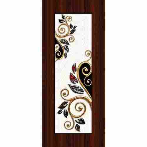 Brown Teak Wood Flower Design Wooden Door