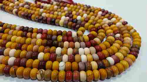 Natural Mookaite Stone Rondelle Plain Smooth 8mm Gemstone Beads