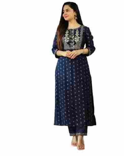 3 By 4 Sleeve Printed Kurt And Pant Girl Ethenic Wear Sets 