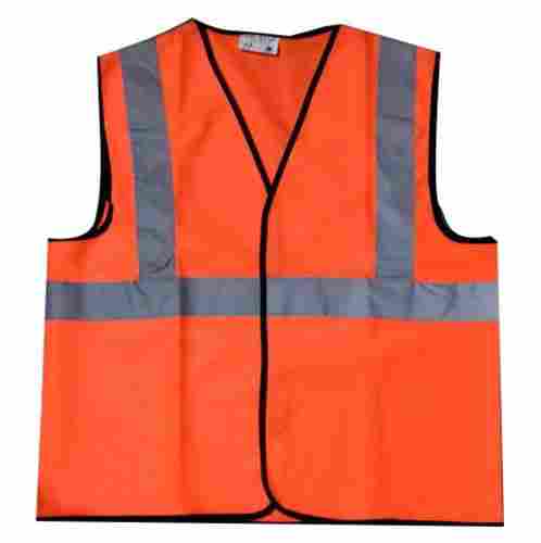 Unisex Free Size V-Neck Sleeveless Plain Polyester Reflective Jacket 