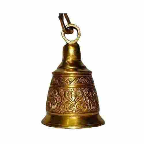 Indian Temple Theme Gold Finish Polished Metal Brass Bell