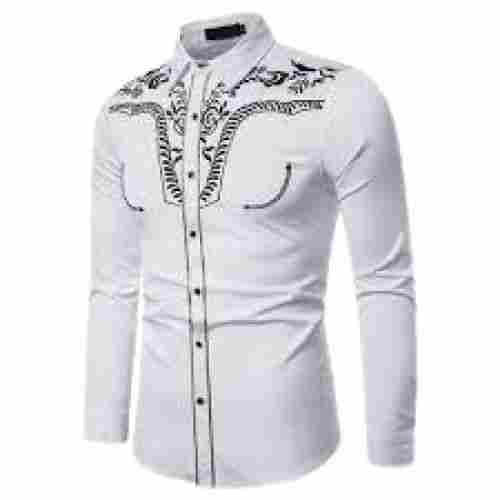 Party Wear Full Sleeve Breathable Embroidered Button Down Rayon Shirt For Men