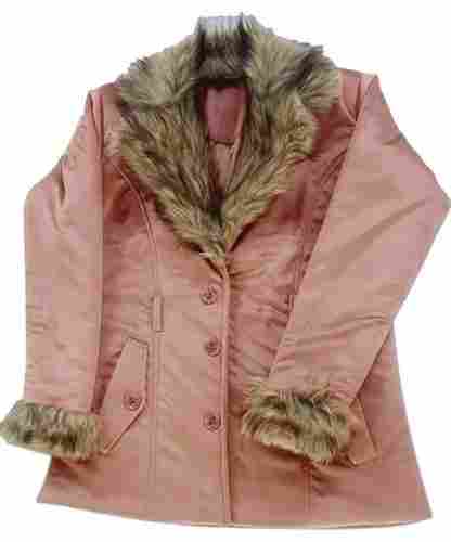 Polyester Plain Dyed And Full Sleeves Casual Fur Coat