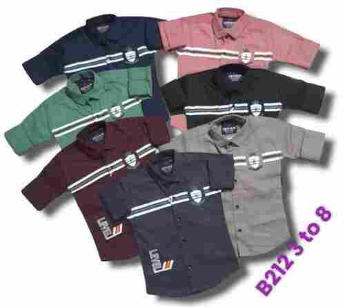 Kids Full Sleeves Plain Cotton Shirt For Casual Wear