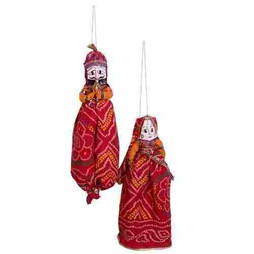 Rajasthani Colorful Puppet Kathputli Pair, 14-16 Size