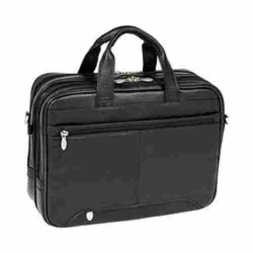 Easy To Handle Rectangular Plain Modern Zip Closure PU Office Executive Bags