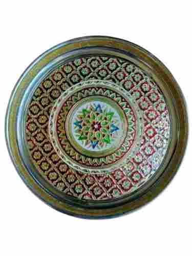 12 Inches Washable And Recyclable Round Shaped Steel Pooja Thali