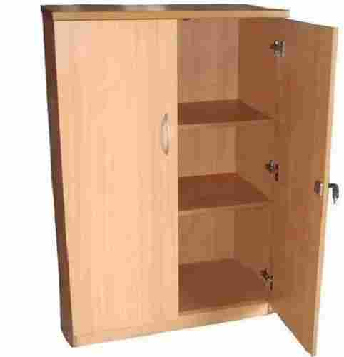 3 Shelves Double Door Wooden Storage Cabinet For Home