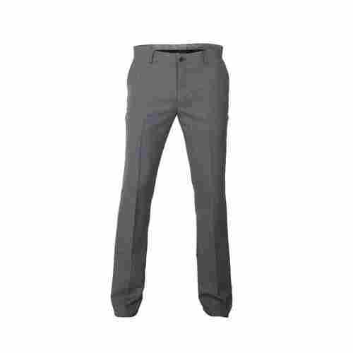 Double Pockets Slim Fit Polyester Plain Casual Trousers For Mens