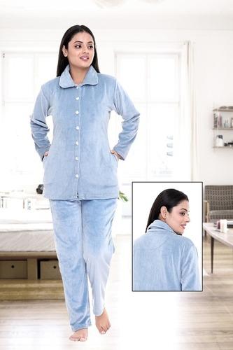 Medium Size Full Sleeve Sky Blue Cotton Women Tracksuit Size: Medium