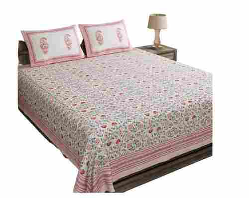 265 Cm X 245 Cm Printed Cotton Bedsheet With 2 Pillow Case