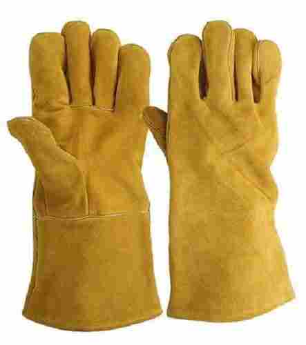Full Finger Plain Leather Safety Glove For Industrial Purpose