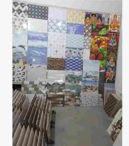 3mm Plain Interiors Ceramic Square Edge Polished Designer Tiles For Home