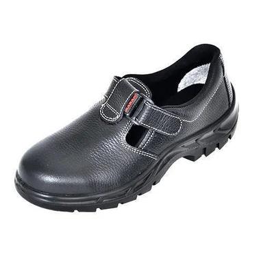 Black Comfortable Soft Leather Pu And Eva Safety Shoes For Women 